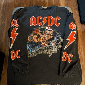 AC/DC Are You Ready? Vintage Longsleeve T Shirt Rock Metal 90s The Roxx XL